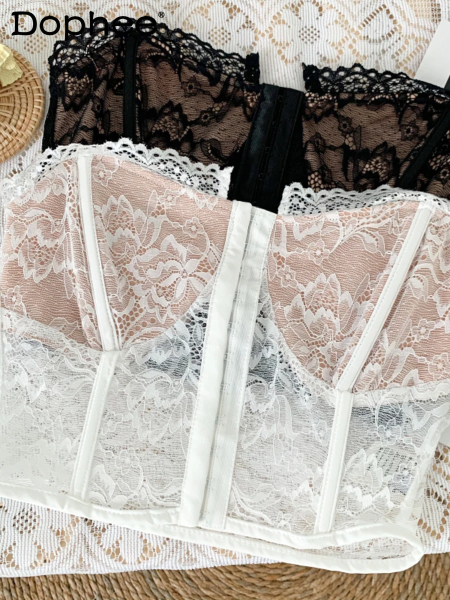 Sexy All-Matching Lace Pattern Tube Top Camisole Women Slim Fit Short Inner Bottoming Vest Spaghetti-Strap Tank Top Summer New
Sexy All-Matching Lace Pattern Tube Top Camisole Women Slim Fit Short Inner Bottoming Vest Spaghetti-Strap Tank Top Summer New