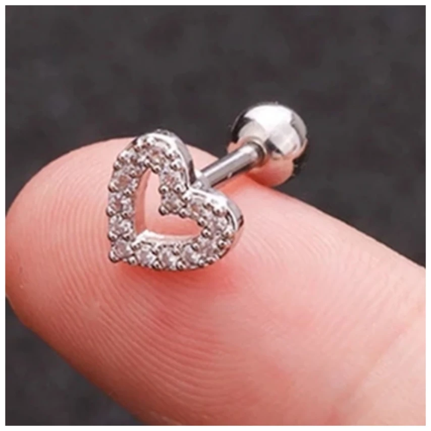 Stainless Steel Love Ear Bone Diamond Heart Stud Fine Needle Twisted Beads Earrings Body Piercing Jewelry
Stainless Steel Love Ear Bone Diamond Heart Stud Fine Needle Twisted Beads Earrings Body Piercing Jewelry