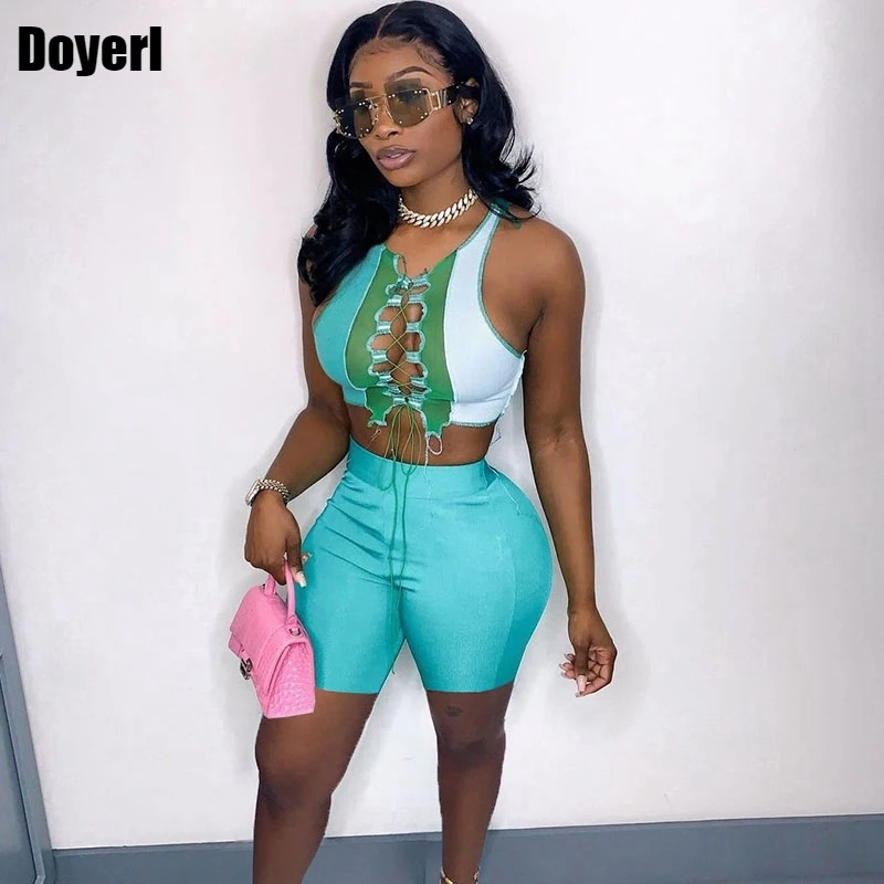 Summer Sexy 2 Piece Short Sets Womens Outfits Party Club Festival Clothing Lace Up Crop Top and Biker Shorts Set Matching Sets
Summer Sexy 2 Piece Short Sets Womens Outfits Party Club Festival Clothing Lace Up Crop Top and Biker Shorts Set Matching Sets