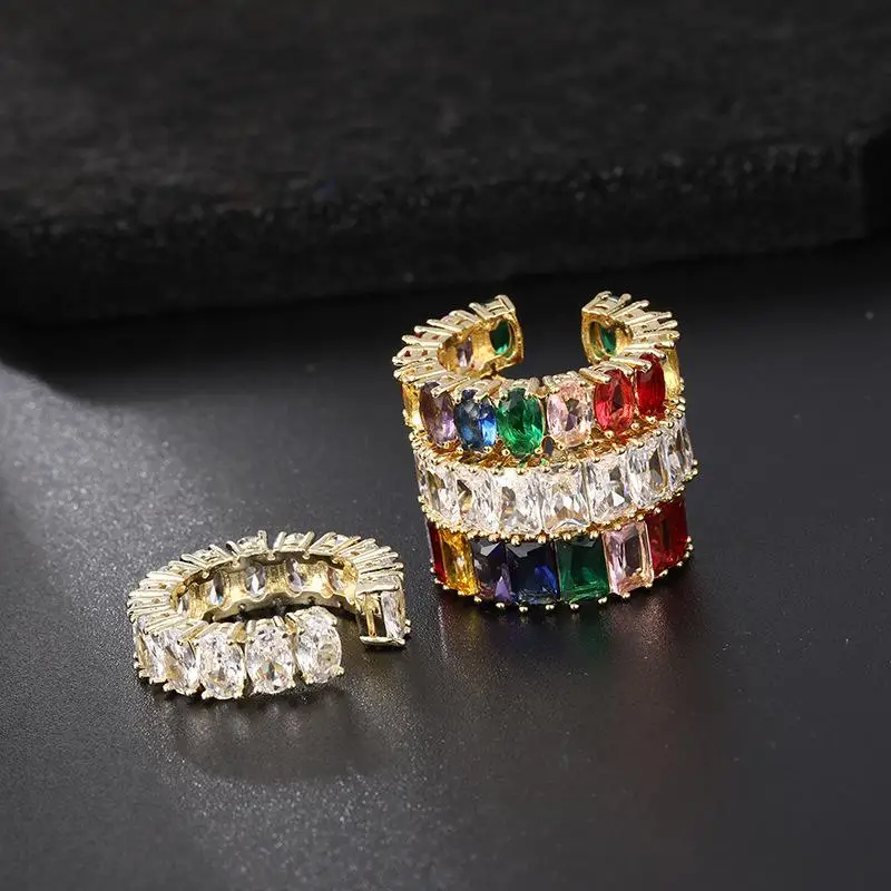 European Style Women Fashion Rings Party Diamond Jewelry Lady Retro Copper Inlaid Zircon Rings Girls Colorful Rings Accessories
European Style Women Fashion Rings Party Diamond Jewelry Lady Retro Copper Inlaid Zircon Rings Girls Colorful Rings Accessories