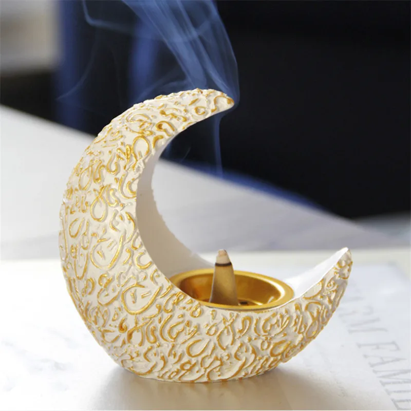 Eid Mubarak Resin Moon Incense Burner Elegant Home Decoration Islam Muslim Aromatherapy Burner EID Muslim Decor Ramadan Gift
Eid Mubarak Resin Moon Incense Burner Elegant Home Decoration Islam Muslim Aromatherapy Burner EID Muslim Decor Ramadan Gift