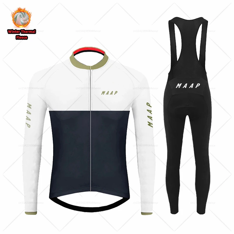 

2023 MAAP зимние велосипедные комплекты из Джерси, униформа для горного велосипеда, мужские рубашки для шоссейного велосипеда с длинным рукавом, термальная флисовая велосипедная одежда, колготки для верховой езды