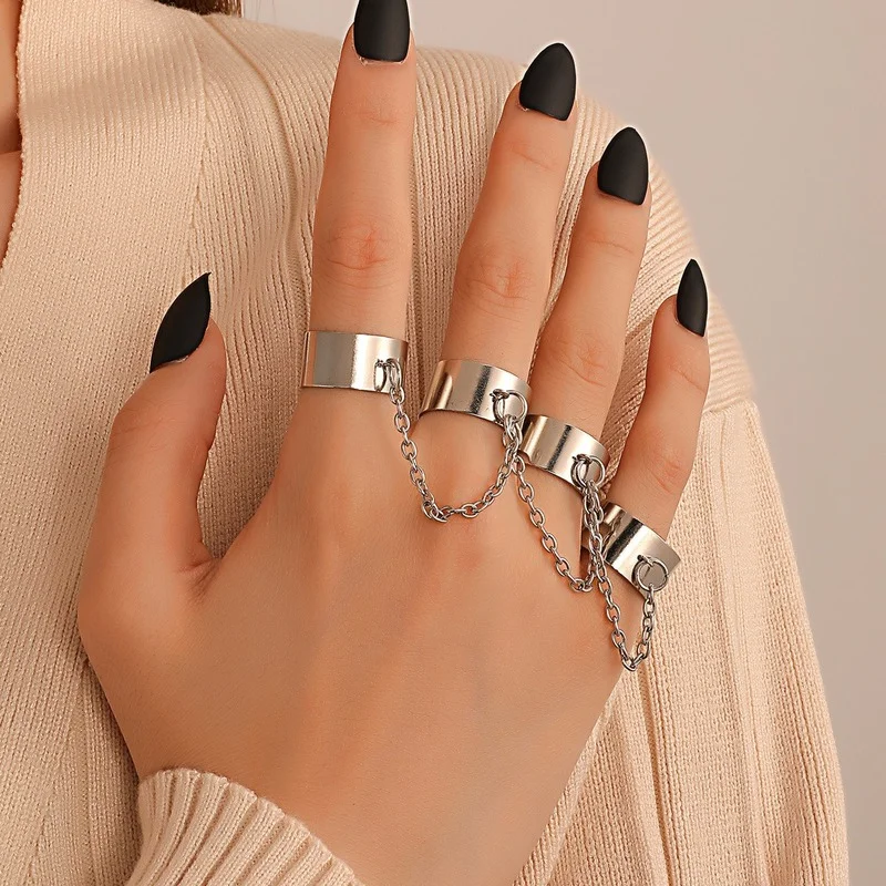 Fashion Punk Integrated Chain Rings for Women Men Hip Hop Gothic Teen Girls Finger Ring Party Jewelry Open Adjustable
Fashion Punk Integrated Chain Rings for Women Men Hip Hop Gothic Teen Girls Finger Ring Party Jewelry Open Adjustable