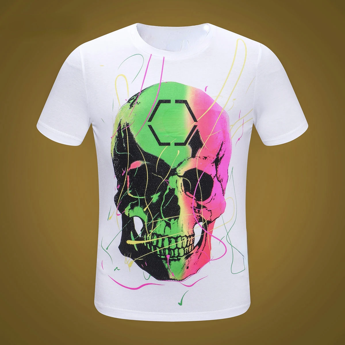 2022 summer skull hot drill short sleeve t-shirt men's fashion slim personalized graffiti printed half sleeve T-shirt
2022 summer skull hot drill short sleeve t-shirt men's fashion slim personalized graffiti printed half sleeve T-shirt