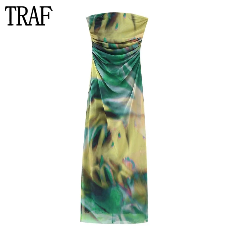 TRAF Off Shoulder Corset Dress Women Green Tulle Midi Dress Woman Ruched Long Dresses for Women Sexy Backless Summer Dresses
TRAF Off Shoulder Corset Dress Women Green Tulle Midi Dress Woman Ruched Long Dresses for Women Sexy Backless Summer Dresses