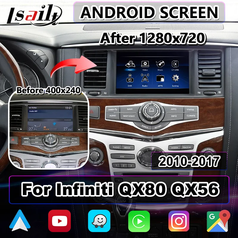 Lsailt 8 Inch Android Multimedia Auto Interface Screen for Infiniti QX80 QX56 2010-2017
Lsailt 8 Inch Android Multimedia Auto Interface Screen for Infiniti QX80 QX56 2010-2017