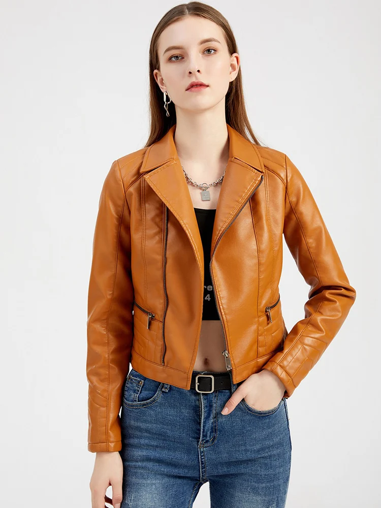 FTLZZ 2022 Spring Autumn Lapel Faux Leather Short Jacket Women Fashion Moto Bike Slim PU Leather Coat Female Chic Zipper Outwear
FTLZZ 2022 Spring Autumn Lapel Faux Leather Short Jacket Women Fashion Moto Bike Slim PU Leather Coat Female Chic Zipper Outwear