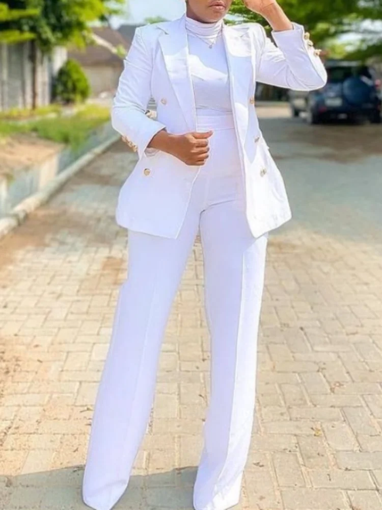 2022 New Women's Autumn Blazer Two Piece Sets Elegant Long Sleeve V-neck High Waist Flare Pants Bodycon Office Suits
2022 New Women's Autumn Blazer Two Piece Sets Elegant Long Sleeve V-neck High Waist Flare Pants Bodycon Office Suits