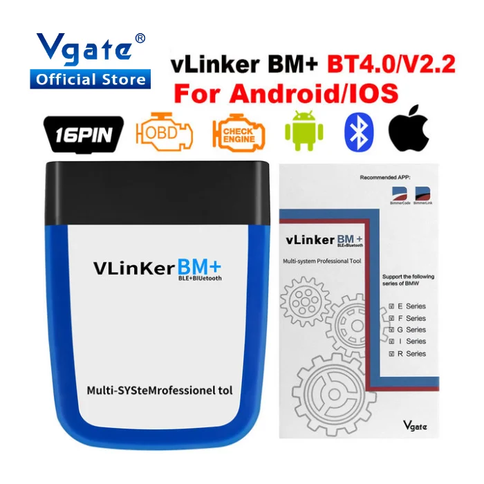 Автомобильный диагностический сканер Vgate vLinker BM ELM327, Wi-Fi, Bluetooth 4,0, OBD2, OBD 2
Автомобильный диагностический сканер Vgate vLinker BM ELM327, Wi-Fi, Bluetooth 4,0, OBD2, OBD 2