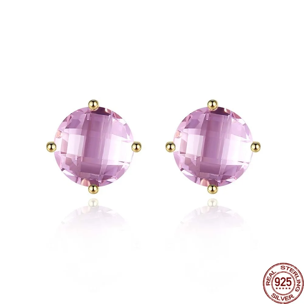 BABIQU New Round Pink Glass Cz Stud Earrings for Women Fine Jewelry Fashion 925 Sterling Silver Pendientes Bijoux Christmas Gift
BABIQU New Round Pink Glass Cz Stud Earrings for Women Fine Jewelry Fashion 925 Sterling Silver Pendientes Bijoux Christmas Gift