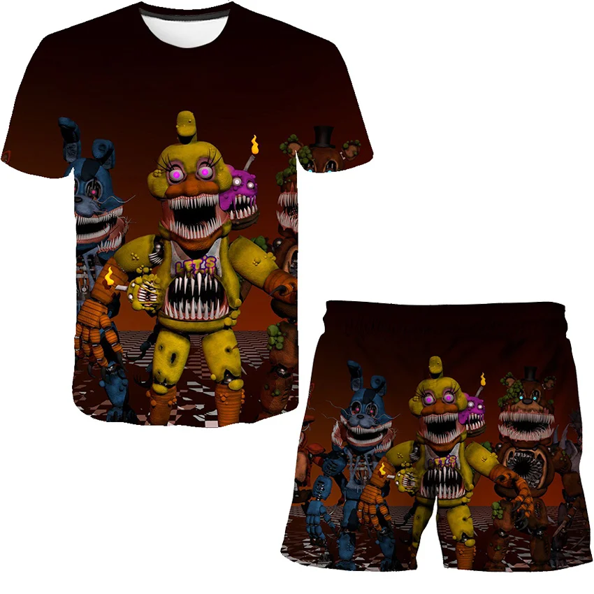 4-14 Years Baby Five Night At Freddy Clothes Sets Summer Cartoon Casual Baby Boys Girls Tops Shorts Clothes 2PCS Clothing Suits
4-14 Years Baby Five Night At Freddy Clothes Sets Summer Cartoon Casual Baby Boys Girls Tops Shorts Clothes 2PCS Clothing Suits