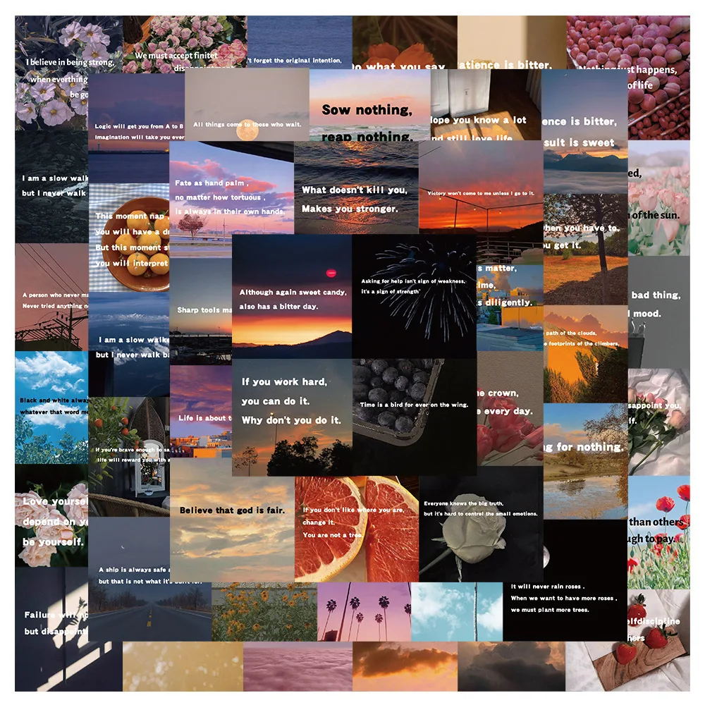 50 шт., водонепроницаемые наклейки с надписью на английском языке 
50 шт., водонепроницаемые наклейки с надписью на английском языке