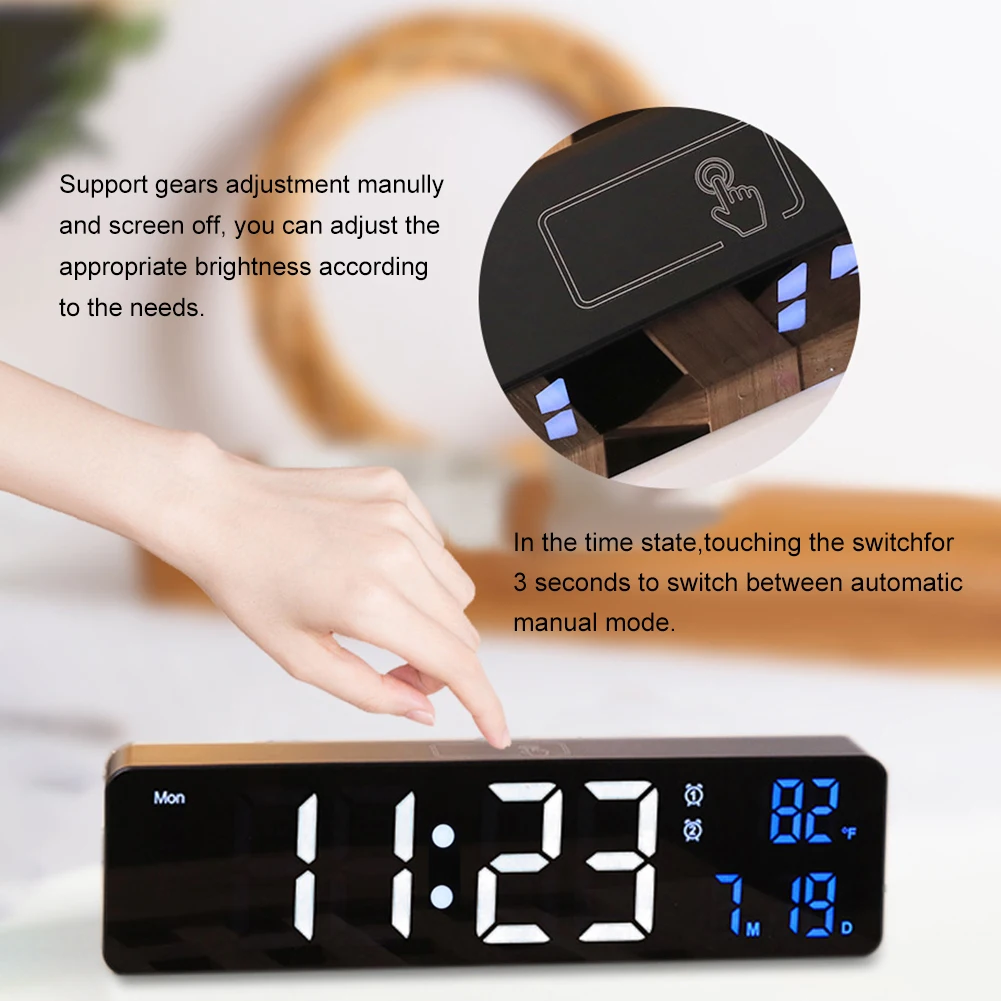 Rechargeable LED Digital Alarm Clock with Snooze and Voice-activated Induction Adjustable Brightness Digital Clock for Room
Rechargeable LED Digital Alarm Clock with Snooze and Voice-activated Induction Adjustable Brightness Digital Clock for Room