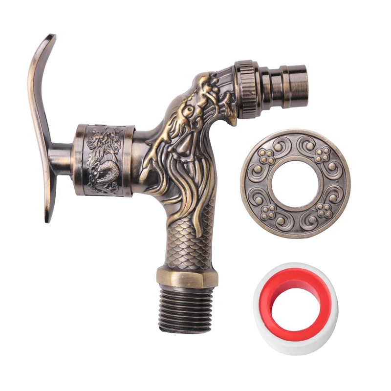 Antique Bronze Bibcock Garden Wall Mounted Decorative Tap Home Use Small Single Hole Outdoor Water Faucet Zinc Alloy
Antique Bronze Bibcock Garden Wall Mounted Decorative Tap Home Use Small Single Hole Outdoor Water Faucet Zinc Alloy