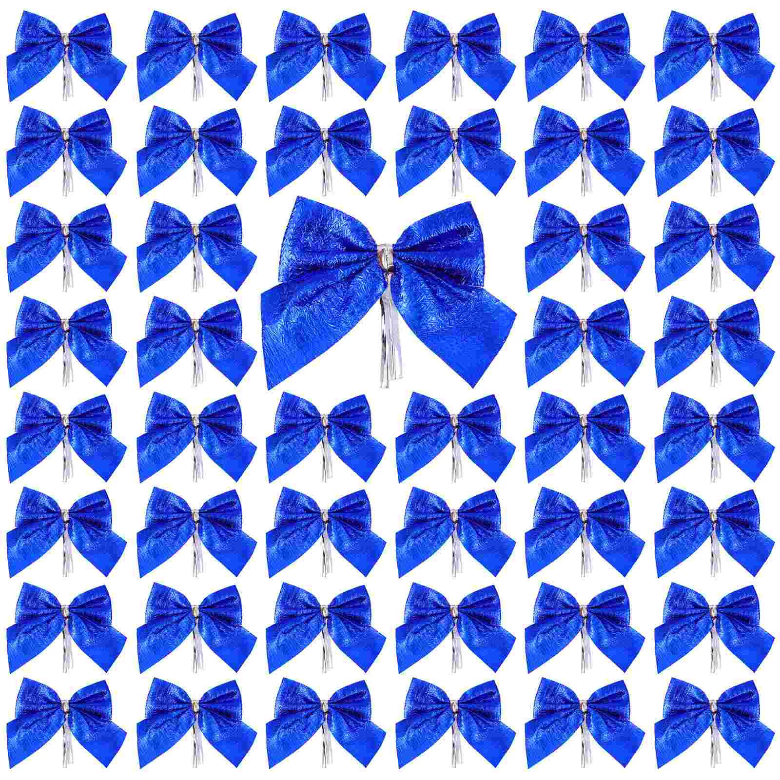 

Amosfun 60pcs Christmas Bows Mini Christmas Tree Bowknots Decorative Bowknot Ornaments for Gift Wrapping Party (Blue)