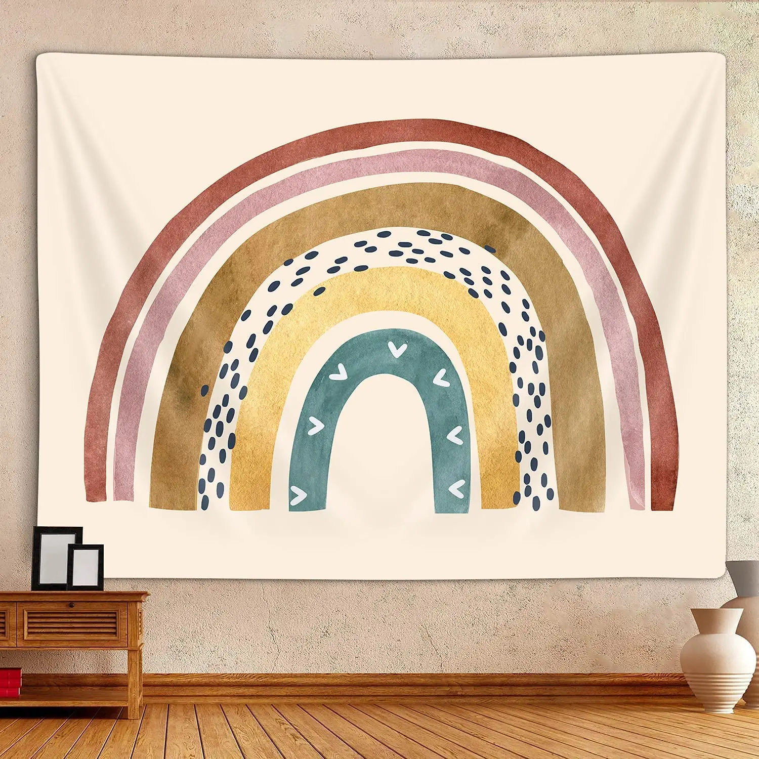 Boho Rainbow Tapestry, Vintage 70s 80s Abstract Muted Minimalist Tapestry Wall Hanging for Bedroom, Aesthetic Retro Beige
Boho Rainbow Tapestry, Vintage 70s 80s Abstract Muted Minimalist Tapestry Wall Hanging for Bedroom, Aesthetic Retro Beige
