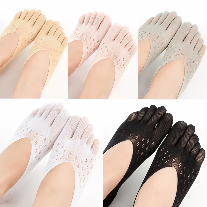 3 Pairs Summer Invisible Five Fingers Socks for Women Nylon Solid Color Breathable Elastic Non-Slip Thin Silk No Show Socks Toes
3 Pairs Summer Invisible Five Fingers Socks for Women Nylon Solid Color Breathable Elastic Non-Slip Thin Silk No Show Socks Toes