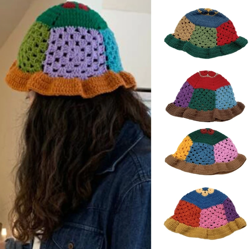 Skin-friendly Wide Brim Bucket Hat Crochet Color Matching Crochet Fisherman Hats
Skin-friendly Wide Brim Bucket Hat Crochet Color Matching Crochet Fisherman Hats