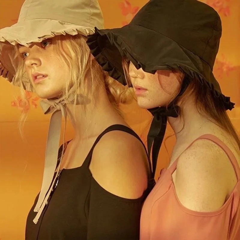 Bucket Hat Women Trendy Lightweight Outdoor Solid Color Ruffles Wide Brim Beach Vacation Bowknot Fisherman Headwear
Bucket Hat Women Trendy Lightweight Outdoor Solid Color Ruffles Wide Brim Beach Vacation Bowknot Fisherman Headwear