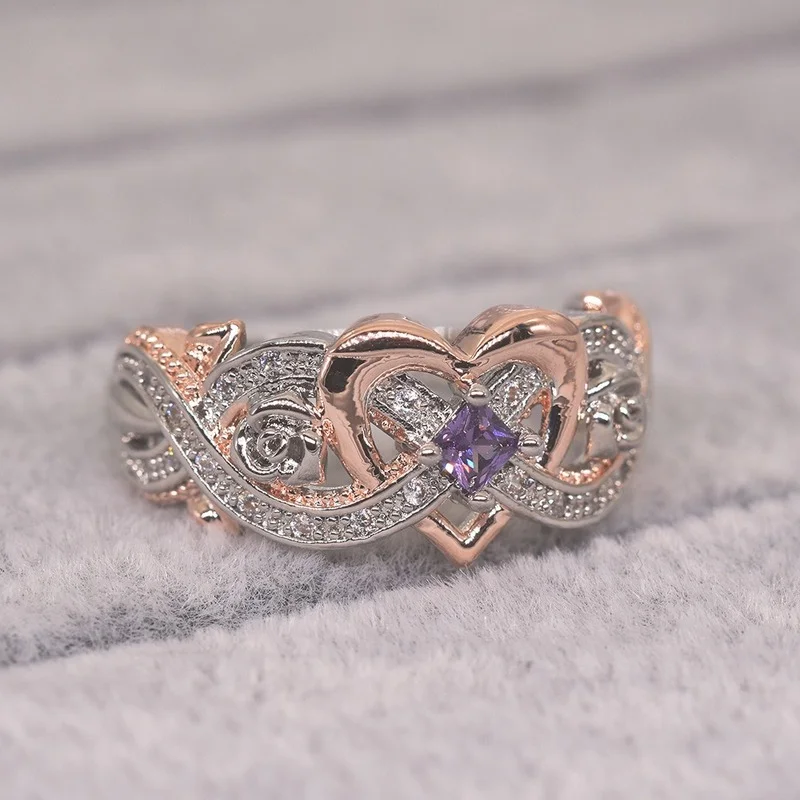 Creative Women's Heart Rings Rose Princess Diamond Ring European and American Simple Love Zircon Ring Hot Sale
Creative Women's Heart Rings Rose Princess Diamond Ring European and American Simple Love Zircon Ring Hot Sale