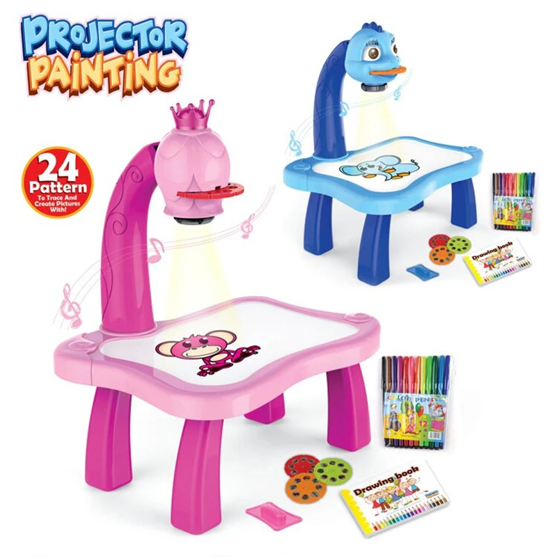 Children Led Projector Art Drawing Table Toys Kids Painting Board Desk Arts Crafts Educational Learning Paint Tools Toy for Girl
Children Led Projector Art Drawing Table Toys Kids Painting Board Desk Arts Crafts Educational Learning Paint Tools Toy for Girl