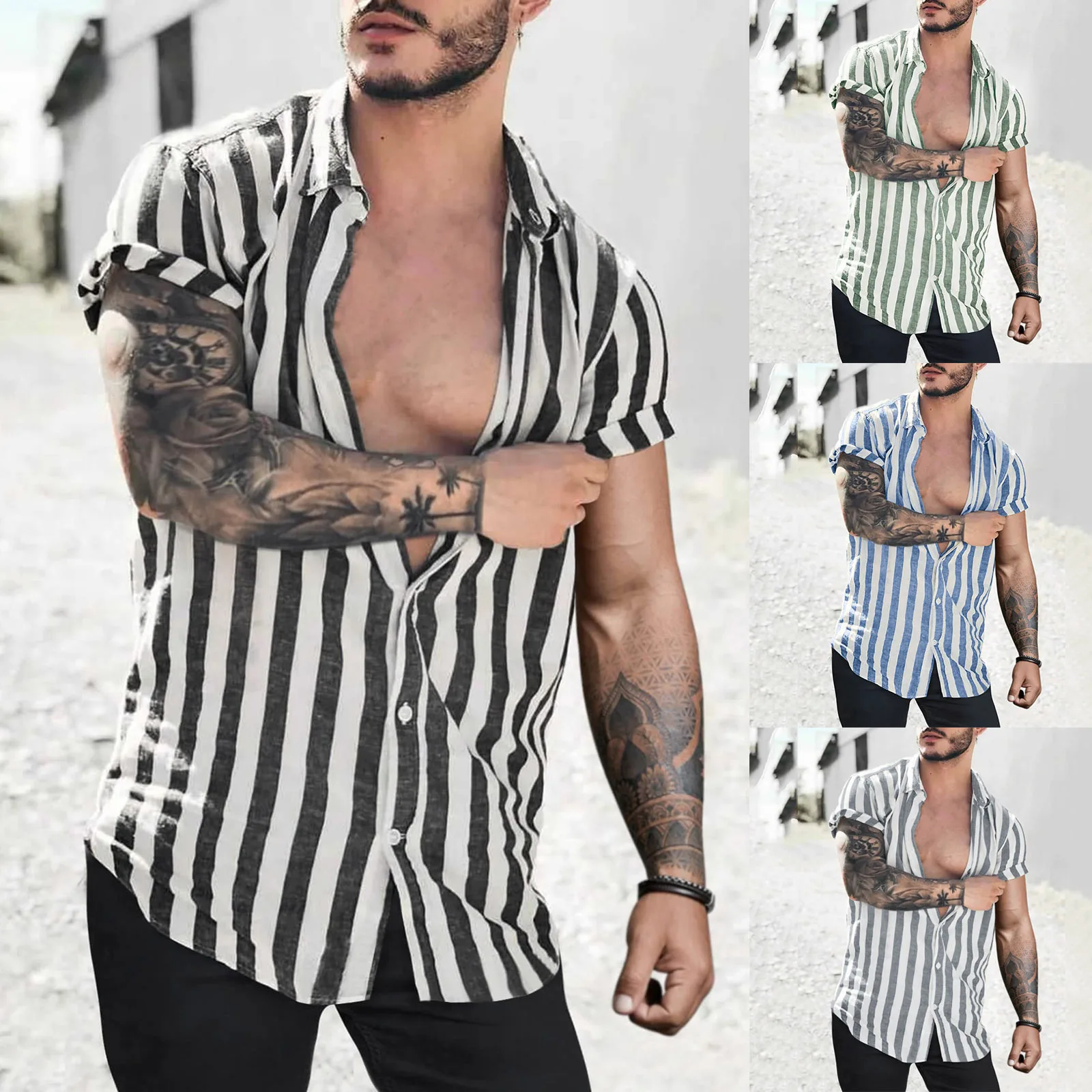 2022 men's shirt spring and summer new popular men's shirts men's lapel shirt striped cardigan men's shirt short sleeves
2022 men's shirt spring and summer new popular men's shirts men's lapel shirt striped cardigan men's shirt short sleeves