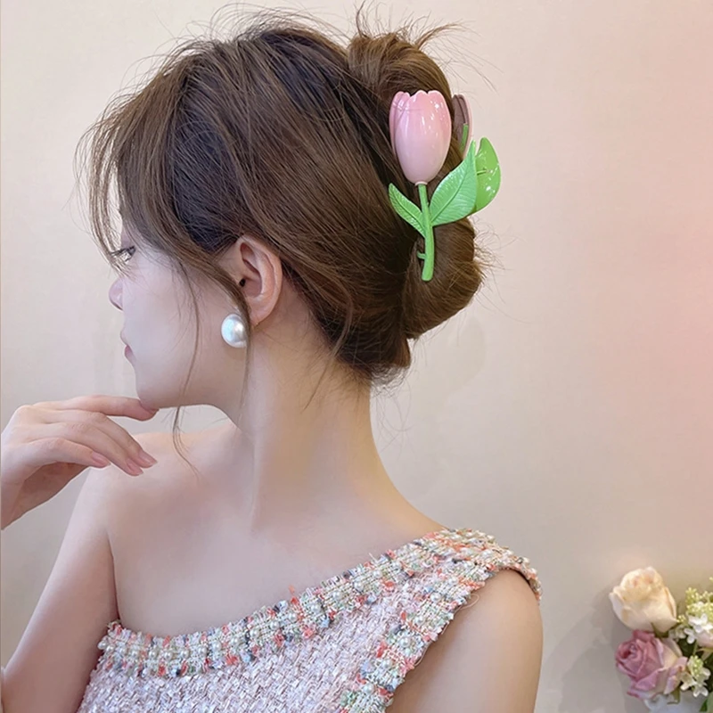 H9ED Delicate Temperament Tulip Hairpin Clip Flower Hair Clip Hair Claws Tulip Hairpin Hair Clamps All-match for Dating
H9ED Delicate Temperament Tulip Hairpin Clip Flower Hair Clip Hair Claws Tulip Hairpin Hair Clamps All-match for Dating