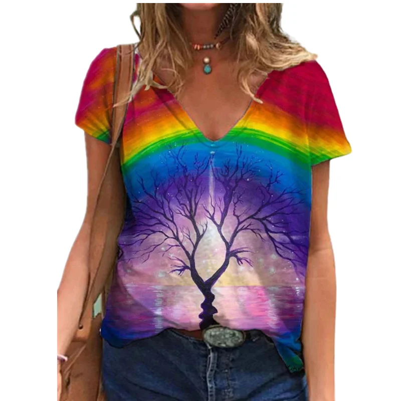Plus Size 3XL Women 3D Abstract Painting Print Blouse Natural Landscape Summer Short Sleeve V Neck Loose Tops Casual Street Tee
Plus Size 3XL Women 3D Abstract Painting Print Blouse Natural Landscape Summer Short Sleeve V Neck Loose Tops Casual Street Tee