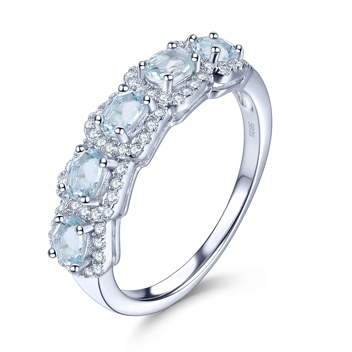 Natural Aquamarine Silver S925 Ring 1.1 Carats Genuine Gemstone Classic Design Elegant Style Best New Year Christmas Gifts
Natural Aquamarine Silver S925 Ring 1.1 Carats Genuine Gemstone Classic Design Elegant Style Best New Year Christmas Gifts