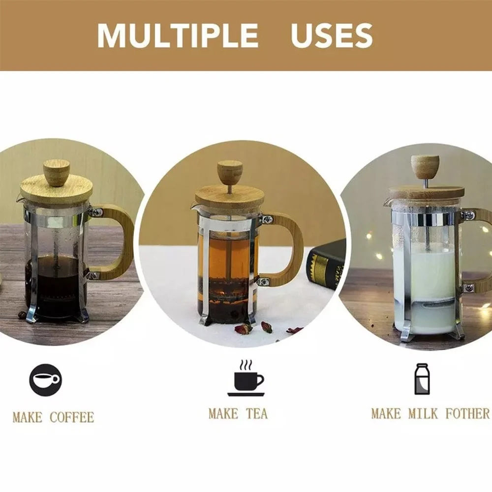 Bamboo French Press Coffee Tea Pot 2022 New 350ML Easy Cleaning 304 Heat Resistant Stainless Steel Filter Coffee Milk Tea Kettle
Bamboo French Press Coffee Tea Pot 2022 New 350ML Easy Cleaning 304 Heat Resistant Stainless Steel Filter Coffee Milk Tea Kettle