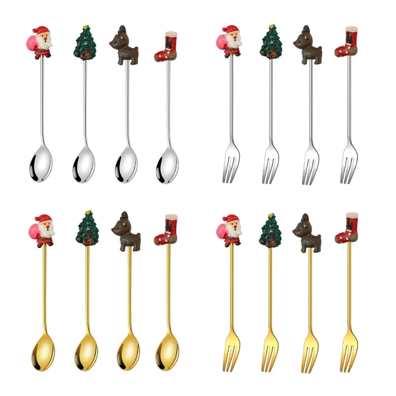 4 PCS Appetizers Cake/Fruit Fork Stainless Steel Cake Spoon/Tasting Dessert Forks Stirring Spoons 4 Styles for Party
4 PCS Appetizers Cake/Fruit Fork Stainless Steel Cake Spoon/Tasting Dessert Forks Stirring Spoons 4 Styles for Party