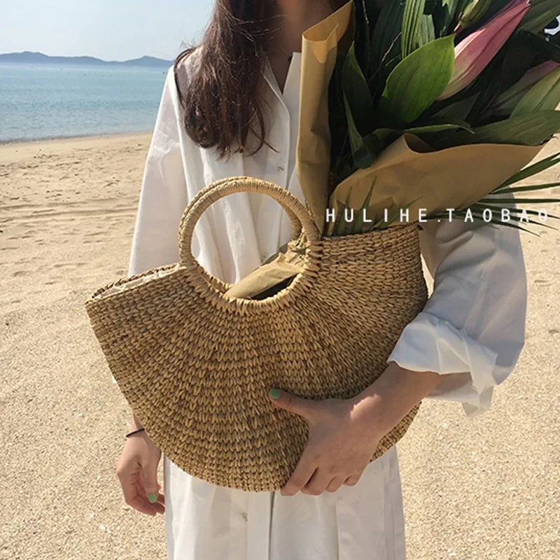 Half Round Handmade Straw handbags for women Hollow Woven hand designer bags Straw Paper Braid beach bag women bosos vintage New
Half Round Handmade Straw handbags for women Hollow Woven hand designer bags Straw Paper Braid beach bag women bosos vintage New