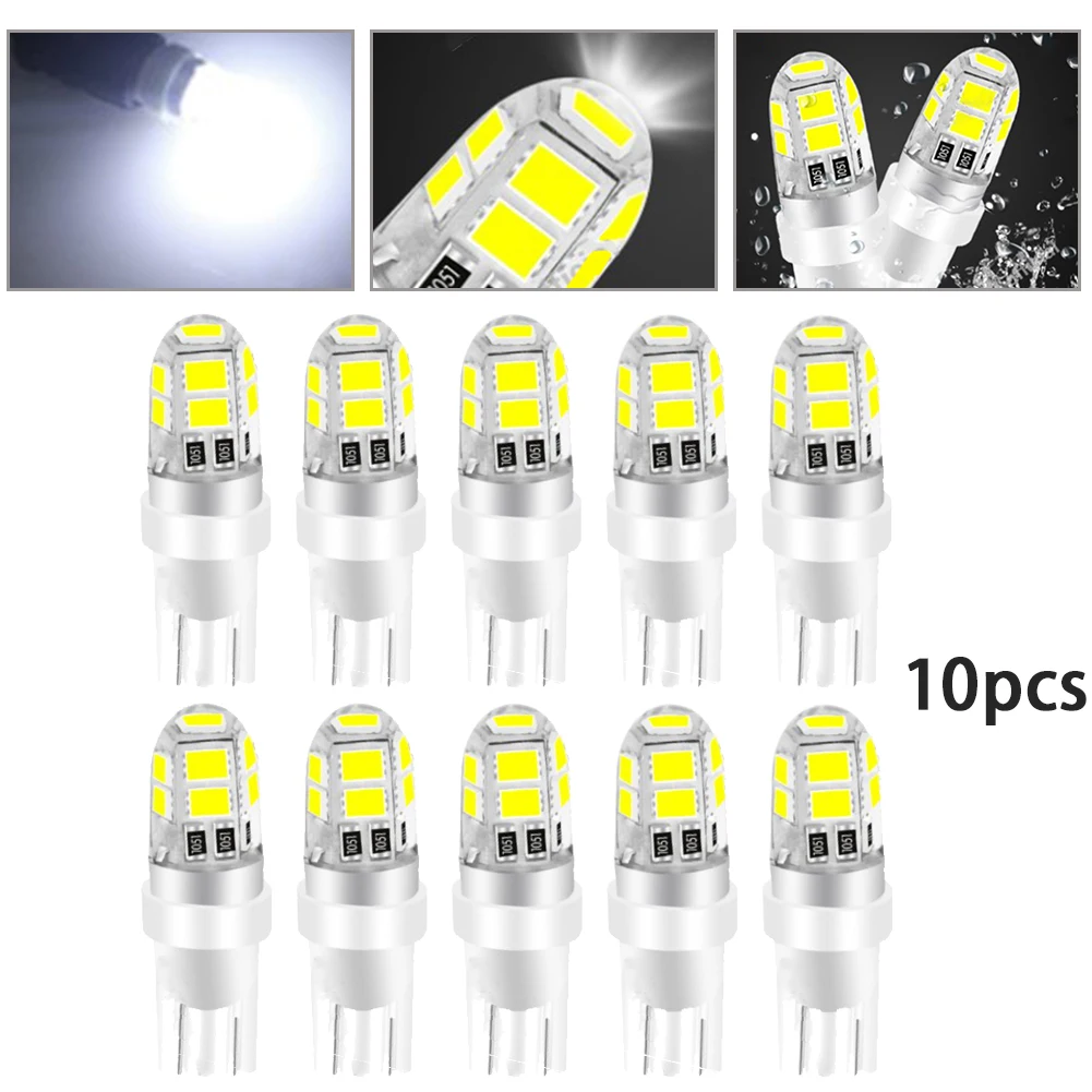 10pcs White Light T10 W5W Led Lights 194 168 501 2835 Interior Dome Map Reading Light Signal Indicator License Plate Light
10pcs White Light T10 W5W Led Lights 194 168 501 2835 Interior Dome Map Reading Light Signal Indicator License Plate Light