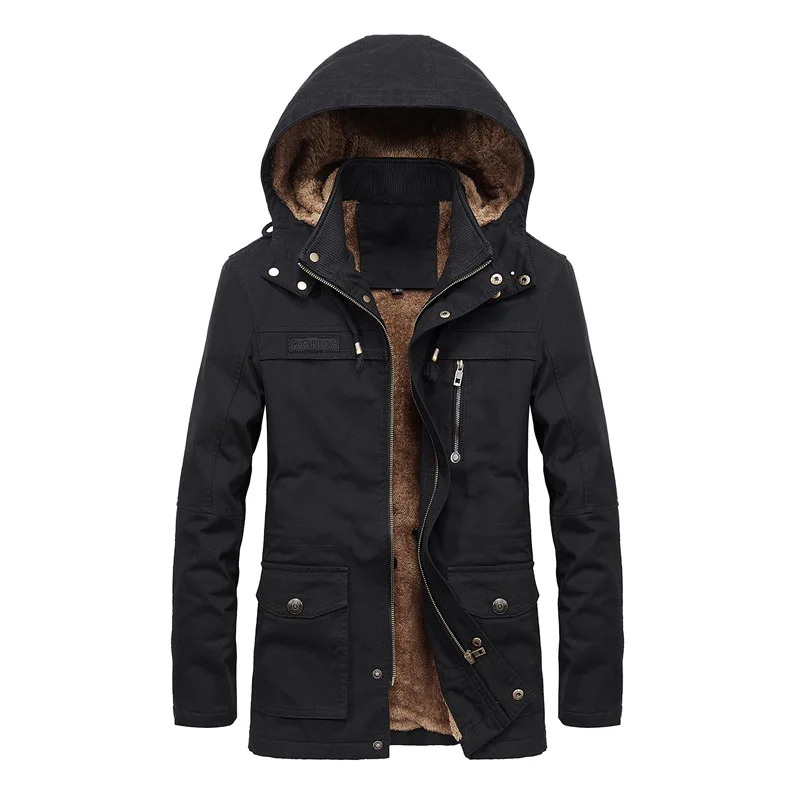 Winter Fleece Jackets Men Hooded Warm Casual Outerwear Mens Thick Multi Pocket Jacket Coat Solid Color Hooded Trench Coats Man
Winter Fleece Jackets Men Hooded Warm Casual Outerwear Mens Thick Multi Pocket Jacket Coat Solid Color Hooded Trench Coats Man