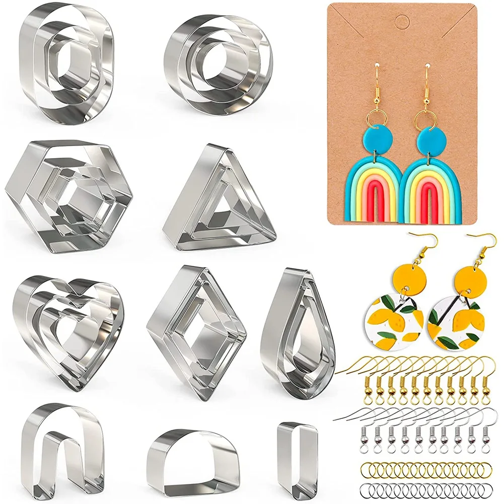 Polymer Clay Cutter, 24Pcs Clay Earring Cutter with Earring Cards and Hooks, Clay Cutter for Polymer Clay Jewelry Making
Polymer Clay Cutter, 24Pcs Clay Earring Cutter with Earring Cards and Hooks, Clay Cutter for Polymer Clay Jewelry Making
