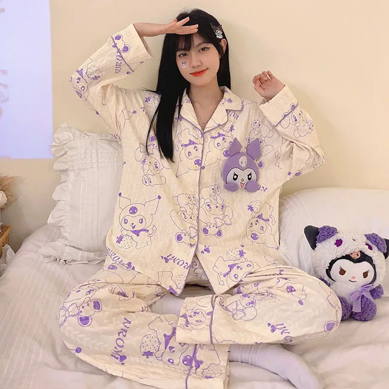 2023 Autumn Women Cotton Pajamas Set Kawaii Sanrioed Kuromi My Melody Fashion Ladies Sleepwear Girls Cute Anime Homewear Clothes
2023 Autumn Women Cotton Pajamas Set Kawaii Sanrioed Kuromi My Melody Fashion Ladies Sleepwear Girls Cute Anime Homewear Clothes