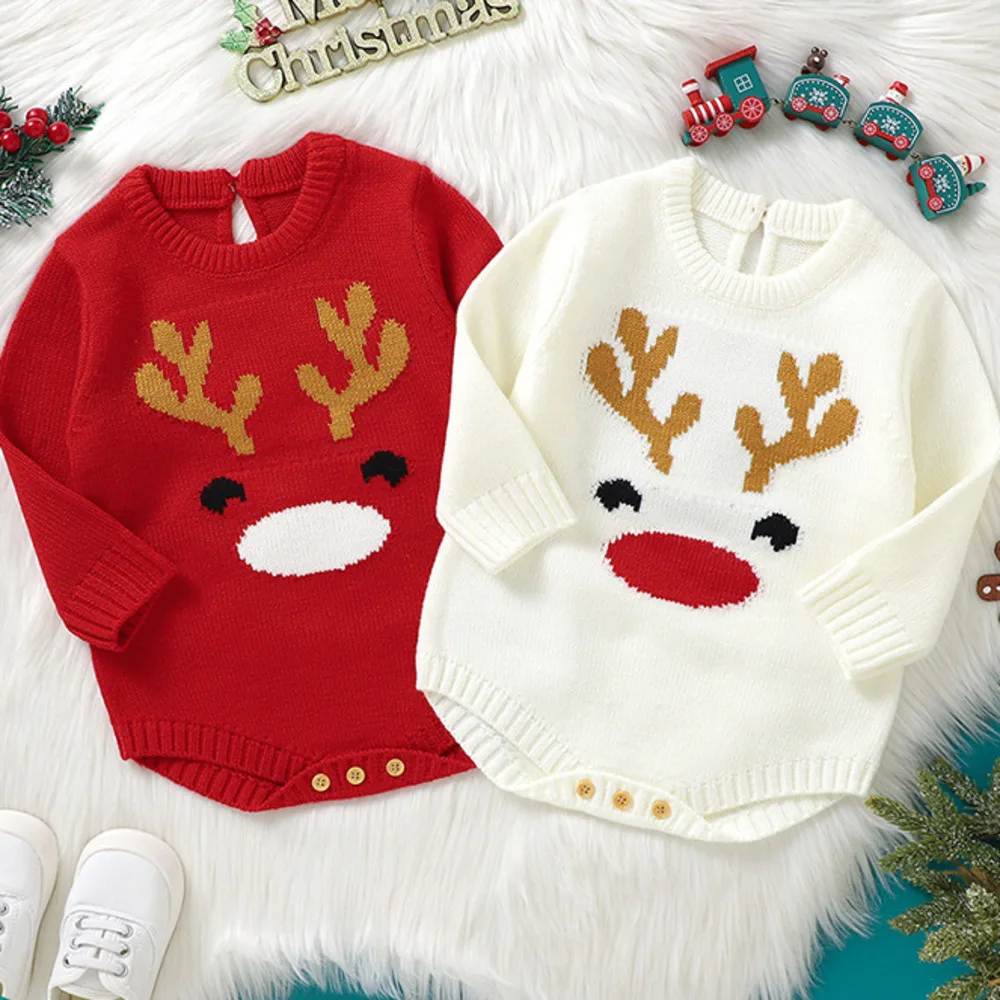 Knitted Cute Christmas Elk Red Sweater Jumpsuit For Baby Toddler Girl Autumn Rompers Children's Clothing Girls 0 To 12 Months
Knitted Cute Christmas Elk Red Sweater Jumpsuit For Baby Toddler Girl Autumn Rompers Children's Clothing Girls 0 To 12 Months