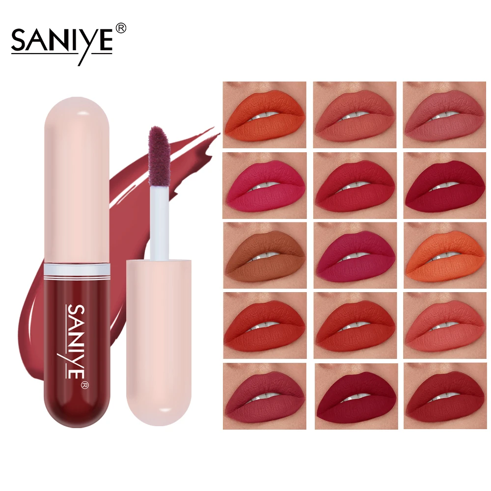 SANIYE Lip Gloss Matte Lipstick Velvet Waterproof Long-lasting Red Liquid Lip Tint Lip Stain Glaze Beauty Lips MakeUp Cosmetic
SANIYE Lip Gloss Matte Lipstick Velvet Waterproof Long-lasting Red Liquid Lip Tint Lip Stain Glaze Beauty Lips MakeUp Cosmetic