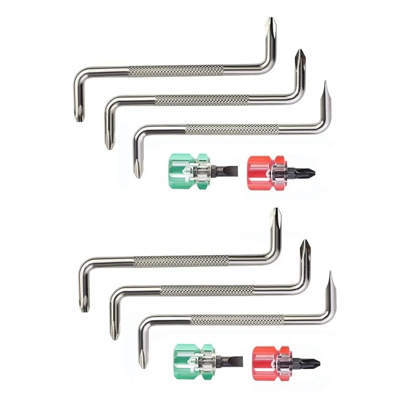 10X Screwdriver Z Shaped Screwdrivers Magnetic Slotted Phillips Double Head Hand Tool Set
10X Screwdriver Z Shaped Screwdrivers Magnetic Slotted Phillips Double Head Hand Tool Set