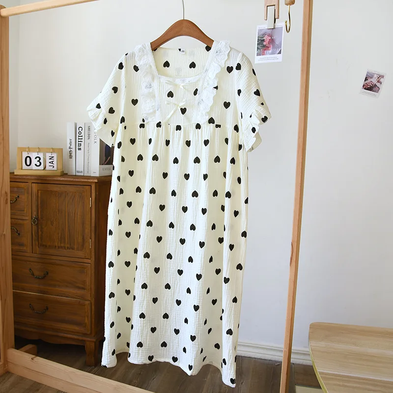 Princess Style Pajama Nightdress Ladies' Spring and Summer Cotton Thin Style Home Wear Cute Sweet Short Sleeved Night Wear Dress
Princess Style Pajama Nightdress Ladies' Spring and Summer Cotton Thin Style Home Wear Cute Sweet Short Sleeved Night Wear Dress