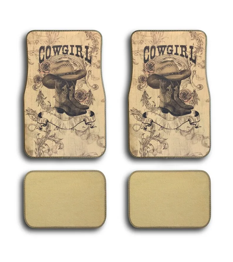 Cow Girl Boots Rodeo Western Print Universal Fit Front/Rear 4-Piece Full Set Bling Carpet Car SUV Truck Floor Mats For Women & U
Cow Girl Boots Rodeo Western Print Universal Fit Front/Rear 4-Piece Full Set Bling Carpet Car SUV Truck Floor Mats For Women & U