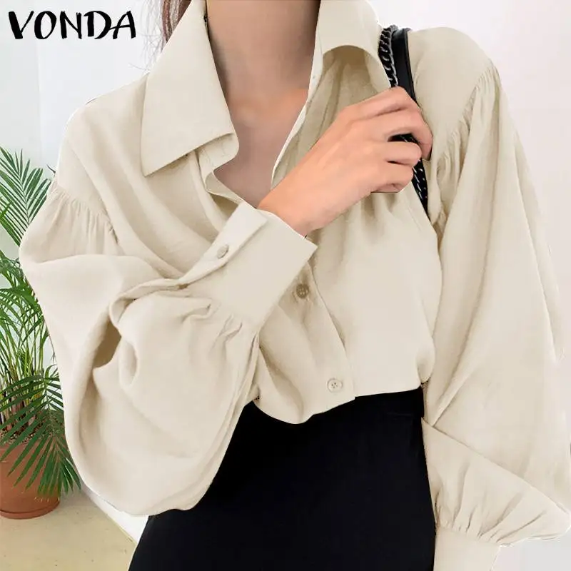 VONDA 2022 Spring Lapel Collar Button Up Blouse Autumn Women Long Sleeve Button Shirts Chemise Loose Solid Blusa Tops Oversized
VONDA 2022 Spring Lapel Collar Button Up Blouse Autumn Women Long Sleeve Button Shirts Chemise Loose Solid Blusa Tops Oversized