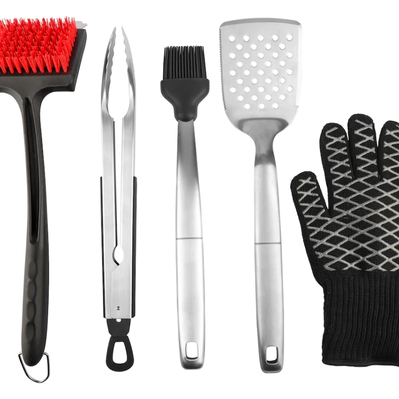 Cook & Clean BBQ Grill Essentials 5pc Value Set with Tongs, Spatula, Basting Brush, Cleaning Brush and EN407 Certified 932F Heat
Cook & Clean BBQ Grill Essentials 5pc Value Set with Tongs, Spatula, Basting Brush, Cleaning Brush and EN407 Certified 932F Heat