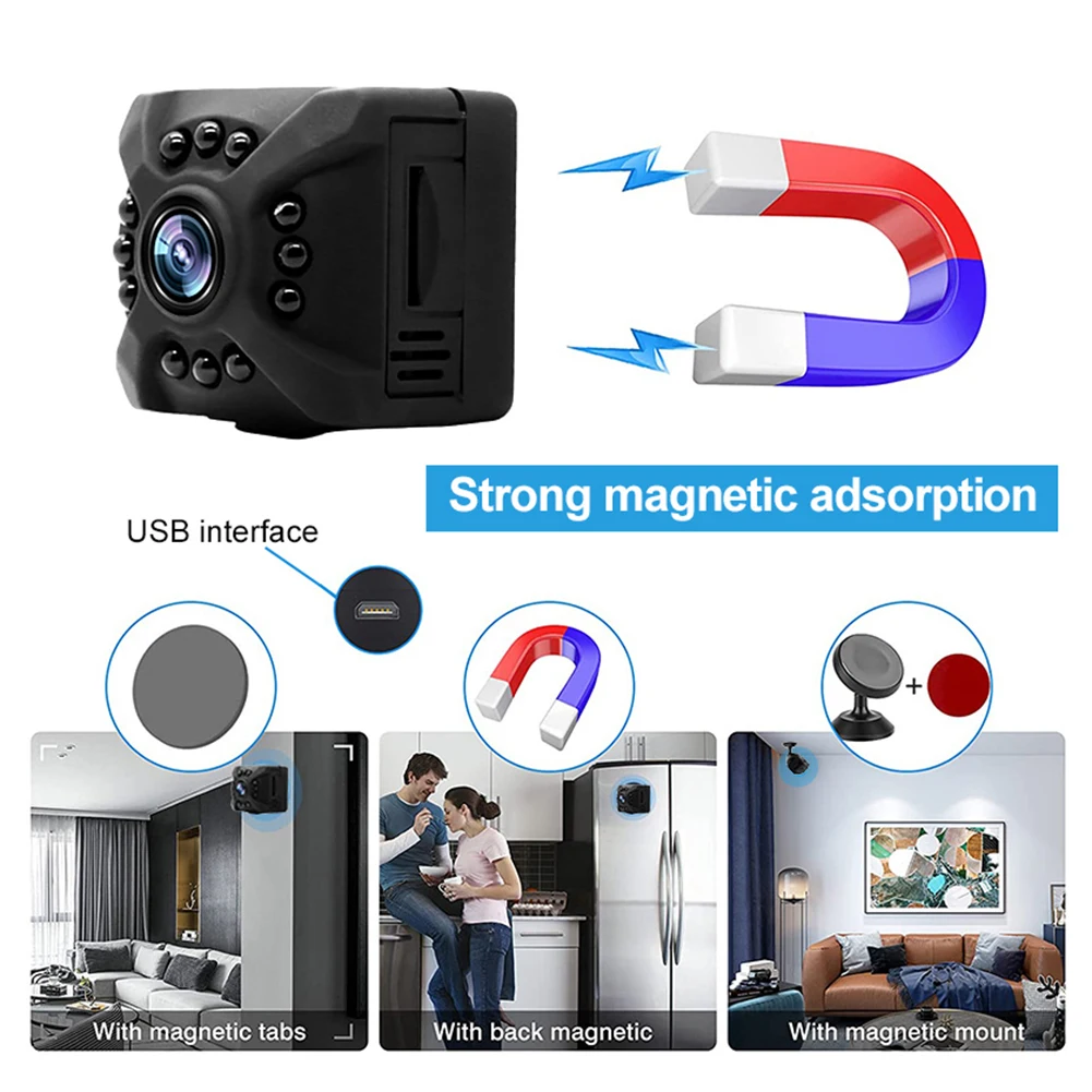 1080P HD Security Camera Built-in Microphone WiFi Mini Security Camera Support TF Card Motion Detection Indoor Remote Monitoring
1080P HD Security Camera Built-in Microphone WiFi Mini Security Camera Support TF Card Motion Detection Indoor Remote Monitoring