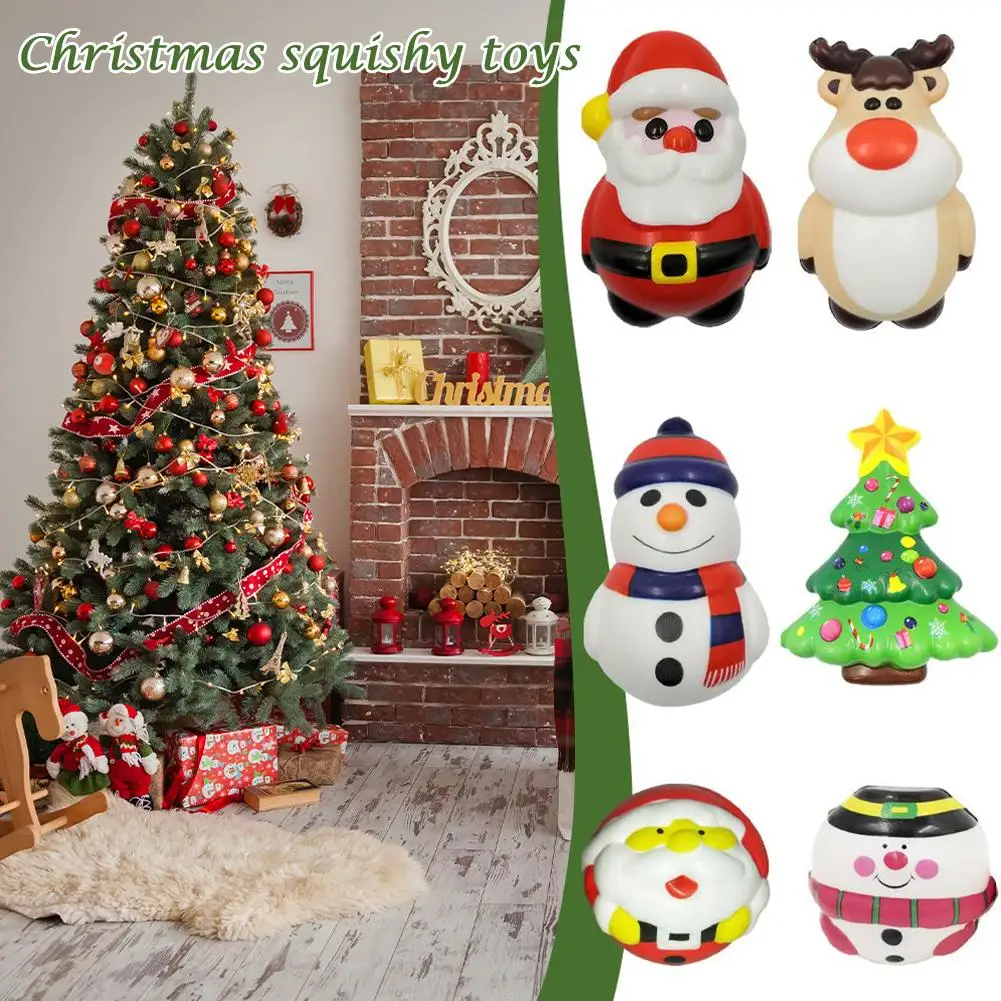 

1 шт. мягкие игрушки для детей, рождественский подарок, Санта-Клаус, снеговик, лось, Рождественская елка, милые медленно восстанавливающие форму игрушки для снятия стресса E7T1