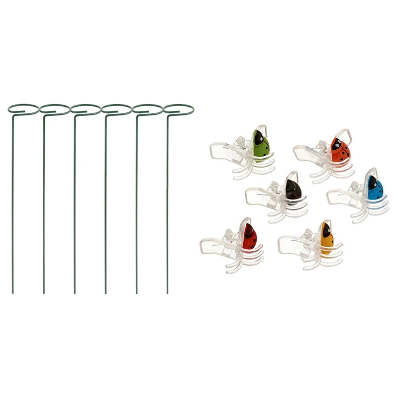 30 Pcs Orchid Clips, Ladybug Plant Clips, Garden Support Clips With 6 Pcs Plant Support Stakes
30 Pcs Orchid Clips, Ladybug Plant Clips, Garden Support Clips With 6 Pcs Plant Support Stakes
