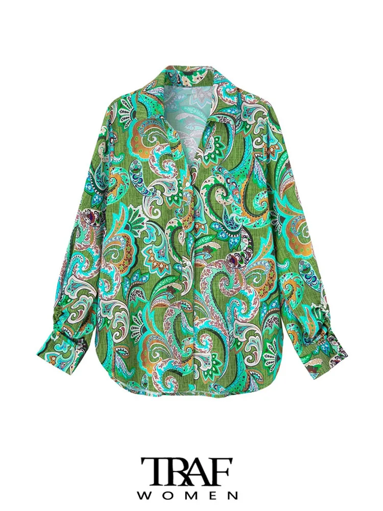TRAF Women Fashion Flowing Printed Shirts Vintage Long Sleeve Front Buttons Female Blouses Blusas Chic Tops
TRAF Women Fashion Flowing Printed Shirts Vintage Long Sleeve Front Buttons Female Blouses Blusas Chic Tops