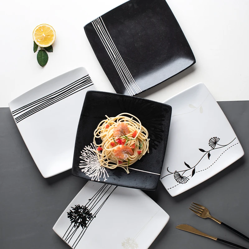 Creative steak plate, Japanese plate, household dish plate, ceramic tableware, square plate, restaurant, Western dish plate
Creative steak plate, Japanese plate, household dish plate, ceramic tableware, square plate, restaurant, Western dish plate