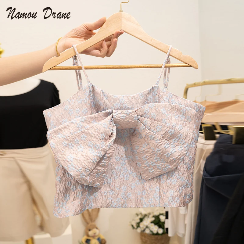 Namou Drane Summer 2022 New Fashion Korean Design Sense of Minority French Bow Small Sling Wearing Vest Top Female Womens Tops
Namou Drane Summer 2022 New Fashion Korean Design Sense of Minority French Bow Small Sling Wearing Vest Top Female Womens Tops