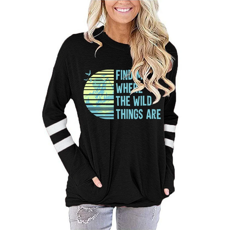 Ladies Fall T Shirts Clothing Find Me Where The Wild Things Are Print Fashion Casual T-shirts 90s Trend Women Female Graphic Tee
Ladies Fall T Shirts Clothing Find Me Where The Wild Things Are Print Fashion Casual T-shirts 90s Trend Women Female Graphic Tee